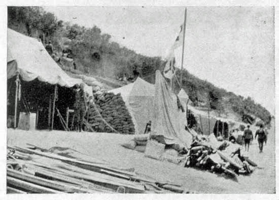 4th Field Ambulance Dressing Station on the beach.