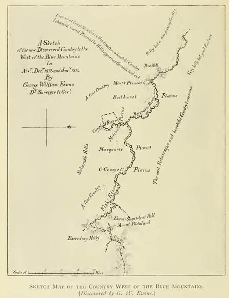 Sketch Map of the Country West of the Blue Mountains (Discovered by G W Evans)