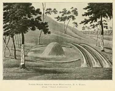 Native Burial Ground near Wellington, N. S. Wales. (From 'Oxley's Explorations')
