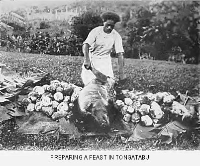 Preparing a feast in Tongatabu