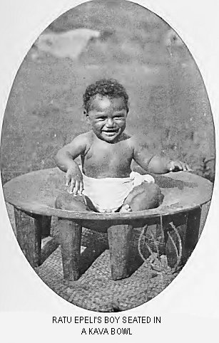 Ratu Epeli’s boy seated in a Kava Bowl
